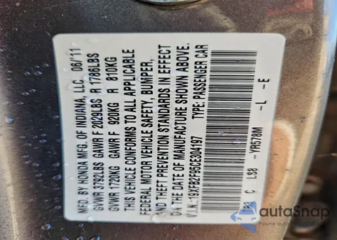 2012 Honda Civic Exl z USA, uszkodzony, nr VIN 19XFB2F95CE304197